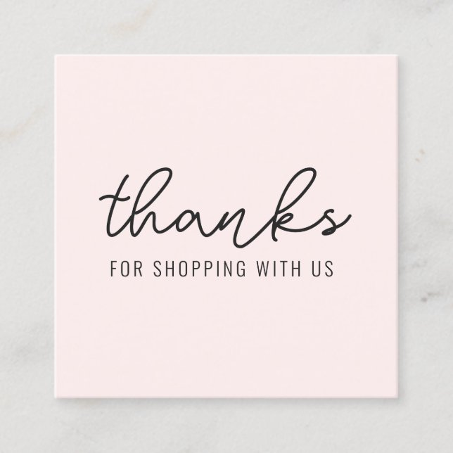 Affärskortet tack minimalistiskt Modern Square Fyrkantigt Visitkort (Framsida)