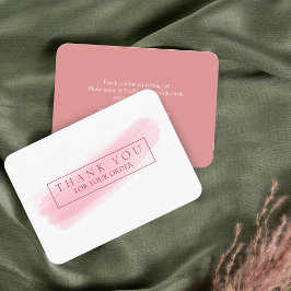 Affärskortet Tack och rabatt för rosa-pensel Visitkort
