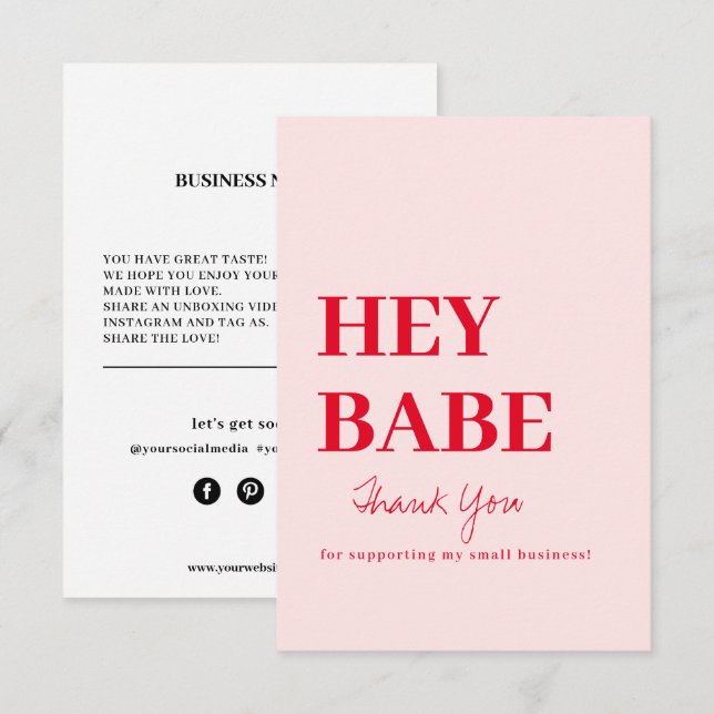 Affärskortet Tack order (Fram/baksida)