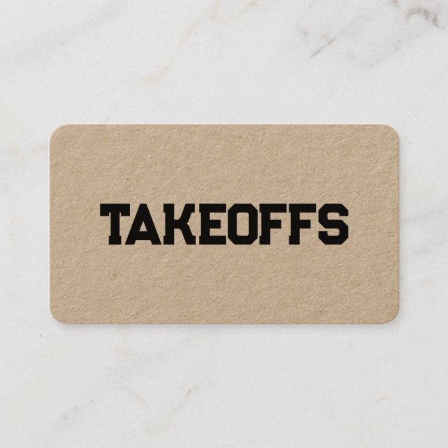 Affärskortet take-Offs Kraft Visitkort (Framsida)