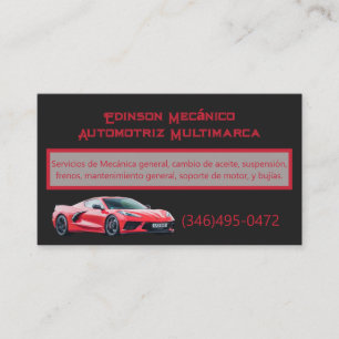 Affärskortet Tarjeta Negocios Mecánico Visitkort