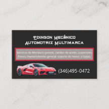Affärskortet Tarjeta Negocios Mecánico