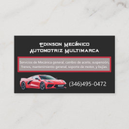 Affärskortet Tarjeta Negocios Mecánico Visitkort