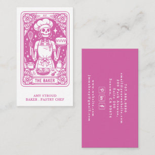 Affärskortet Tarot Baker Pastry Chef, Shock rosa Visitkort
