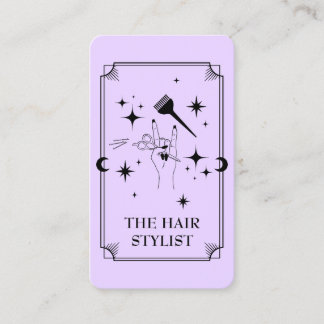 Affärskortet Tarot Card Hair Stylist Celestial Visitkort
