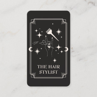 Affärskortet Tarot Card Hair Stylist Celestial Visitkort