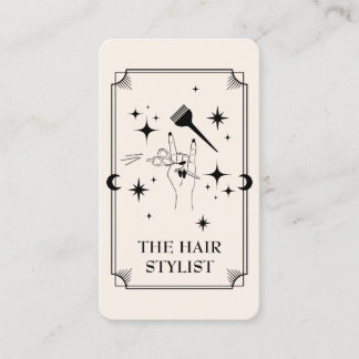 Affärskortet Tarot Card Hair Stylist Celestial Visitkort
