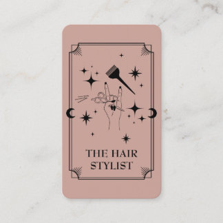 Affärskortet Tarot Card Hair Stylist Celestial Visitkort