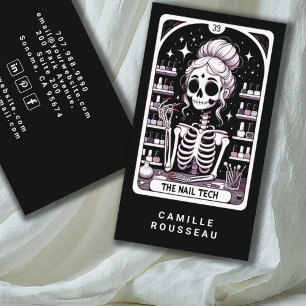 Affärskortet Tarot Nail Technician Black Visitkort