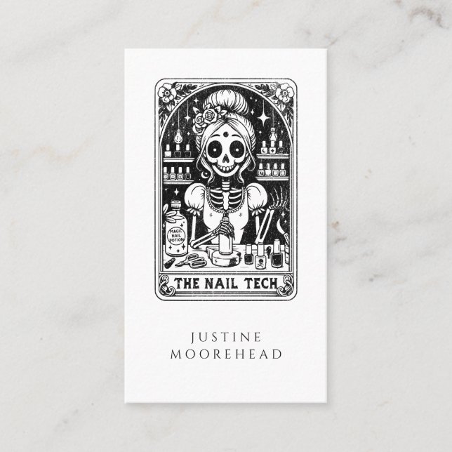 Affärskortet Tarot Nail Technician Visitkort (Framsida)