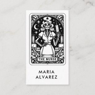 Affärskortet Tarot Nurse Black Visitkort
