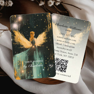 Affärskortet Tarot, Universe-Vingar-Woman QR-kod Visitkort
