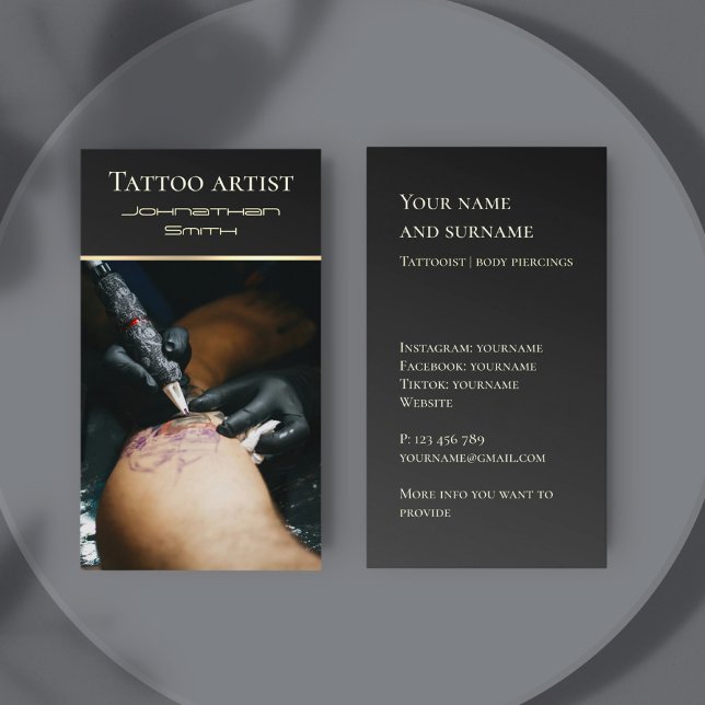 Affärskortet Tattoartist tattooist studio Visitkort (Skapare uppladdad)