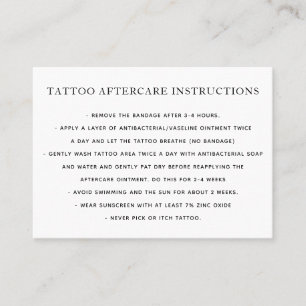Affärskortet Tattoo Aftercare Instructions Visitkort