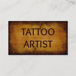 Affärskortet Tattoo Artist Antique Wood Visitkort