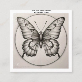 Affärskortet Tattoo Mönster Fyrkantigt Visitkort