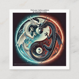 Affärskortet Tattoo Mönster Fyrkantigt Visitkort