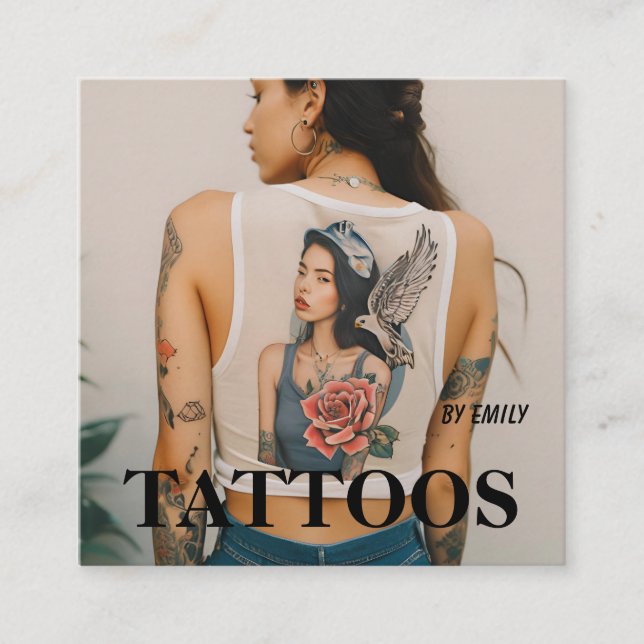 Affärskortet Tattoos Artist Graphic Fyrkantigt Visitkort (Framsida)