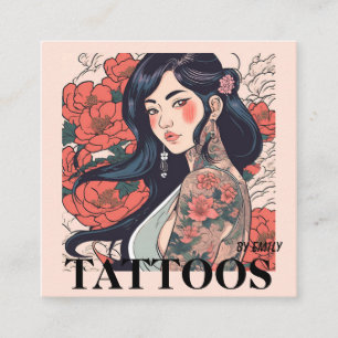 Affärskortet Tattoos Artist Graphic Fyrkantigt Visitkort