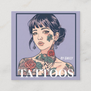 Affärskortet Tattoos Artist Graphic Fyrkantigt Visitkort