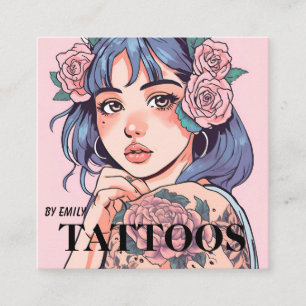 Affärskortet Tattoos Artist Graphic Fyrkantigt Visitkort