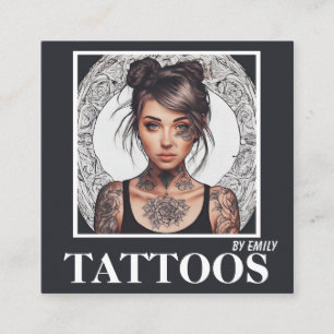 Affärskortet Tattoos Artist Graphic Fyrkantigt Visitkort