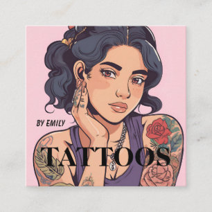 Affärskortet Tattoos Artist Graphic Fyrkantigt Visitkort