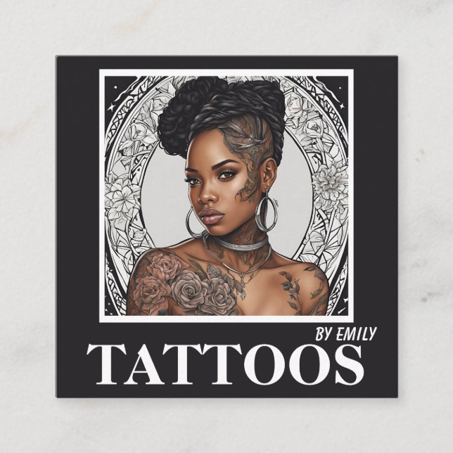 Affärskortet Tattoos Artist Graphic Fyrkantigt Visitkort (Framsida)