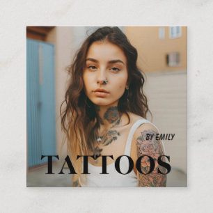 Affärskortet Tattoos Artist Graphic Fyrkantigt Visitkort