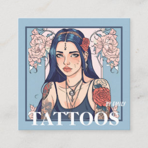 Affärskortet Tattoos Artist Graphic Fyrkantigt Visitkort