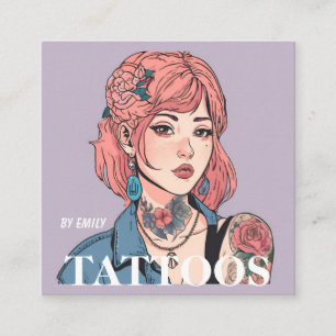 Affärskortet Tattoos Artist Graphic Fyrkantigt Visitkort