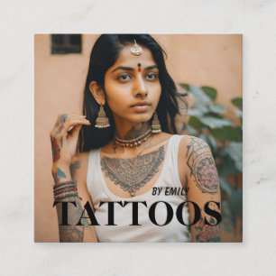 Affärskortet Tattoos Artist Graphic Fyrkantigt Visitkort