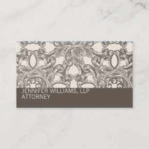 Affärskortet Taupe Damask Attorney Lawyer Visitkort