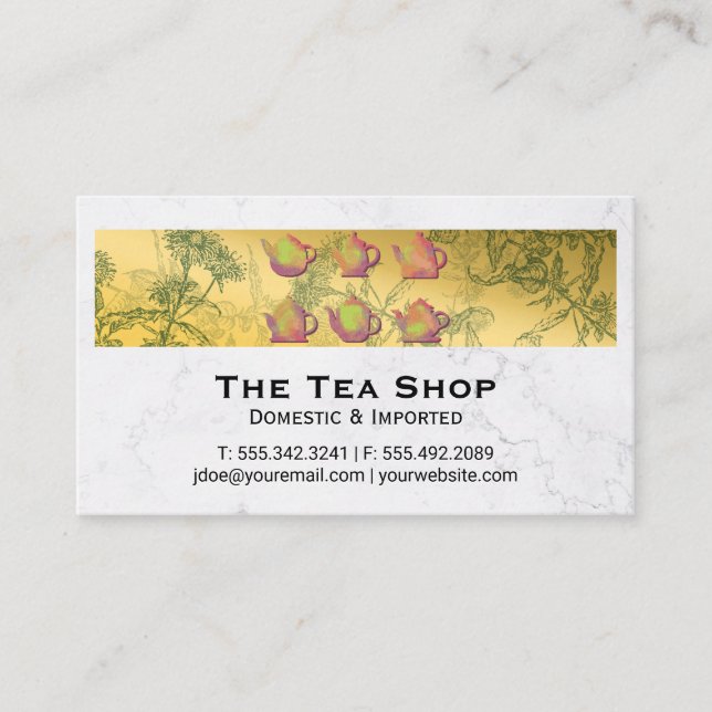 Affärskortet Tea Shop Herbal Plants Visitkort (Framsida)