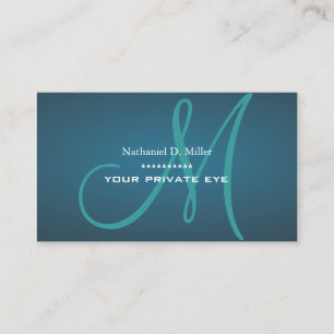 affärskortet Teal Grönt Monogram Visitkort