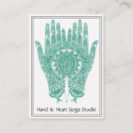 Affärskortet Teal Henna Händer Yoga Studio  Visitkort