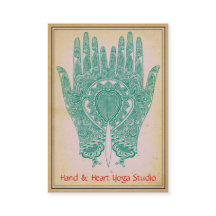 Affärskortet Teal Henna Händer Yoga Studio 