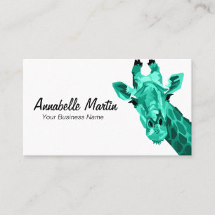 Affärskortet Teal Pop Art Giraffe Visitkort