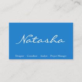 Affärskortet Teckensnitt för söt, blått och vitt Visitkort