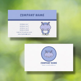 Affärskortet tecknad Cute Hippo Visitkort