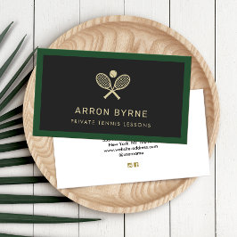 Affärskortet Tennis Coach Rackets Black Visitkort