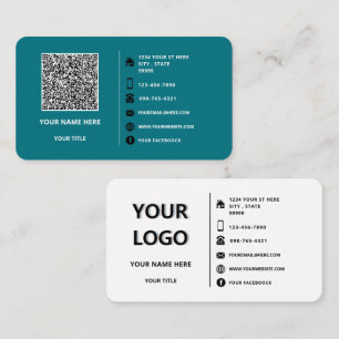 Affärskortet Text för Logotypen QR-kodinformation Visitkort