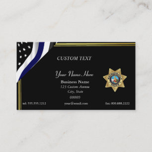 Affärskortet Thin Blue Line Las Vegas PD Badge Visitkort