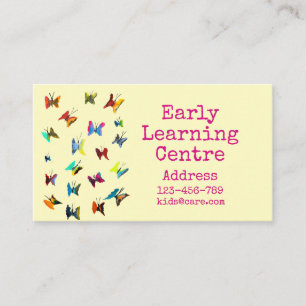 Affärskortet Tidigt Learning Center Butterfly Visitkort