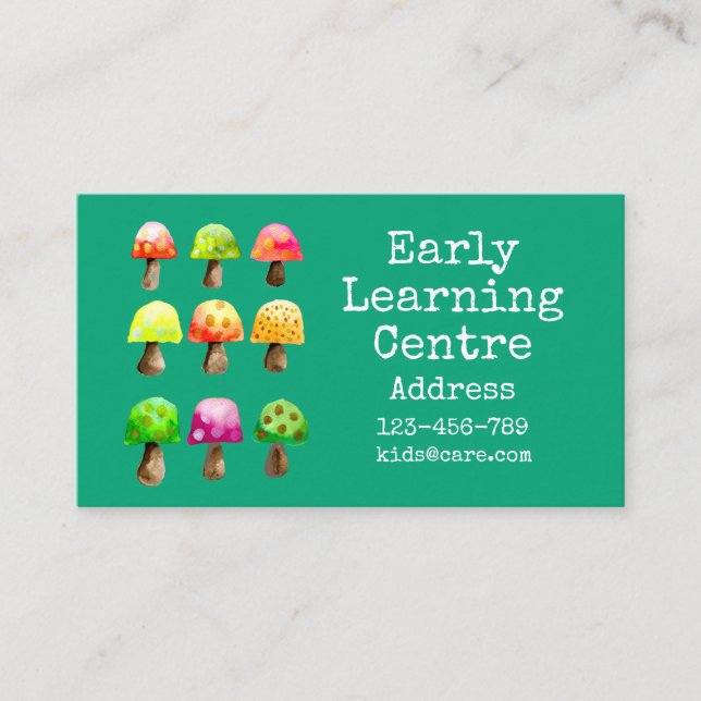 Affärskortet tidigt Learning Daycare svamp  Visitkort (Framsida)