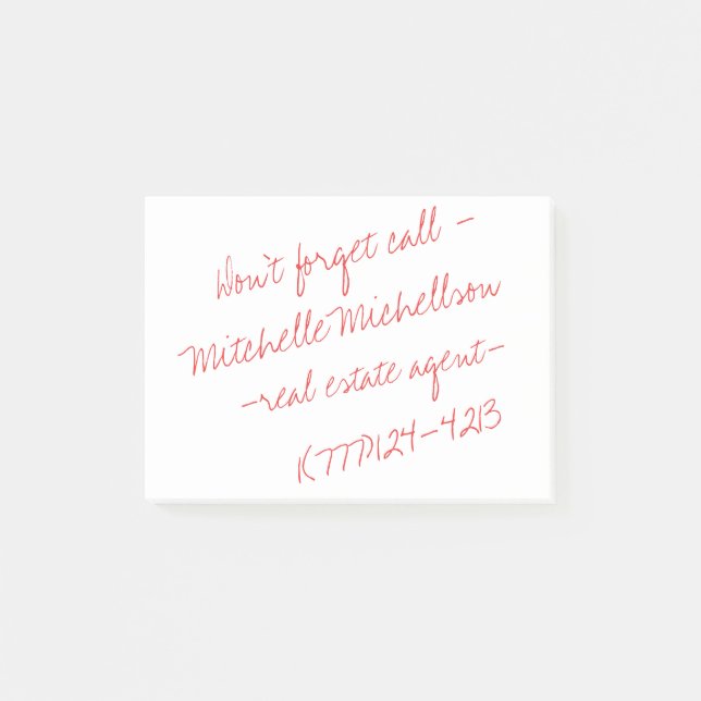 Affärskortet Tjock skrift II Post-it Block (Framsida)