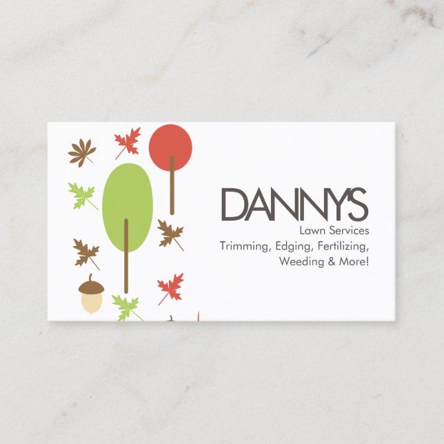 Affärskortet träd Icon Gräsmatta Services Visitkort (Framsida)