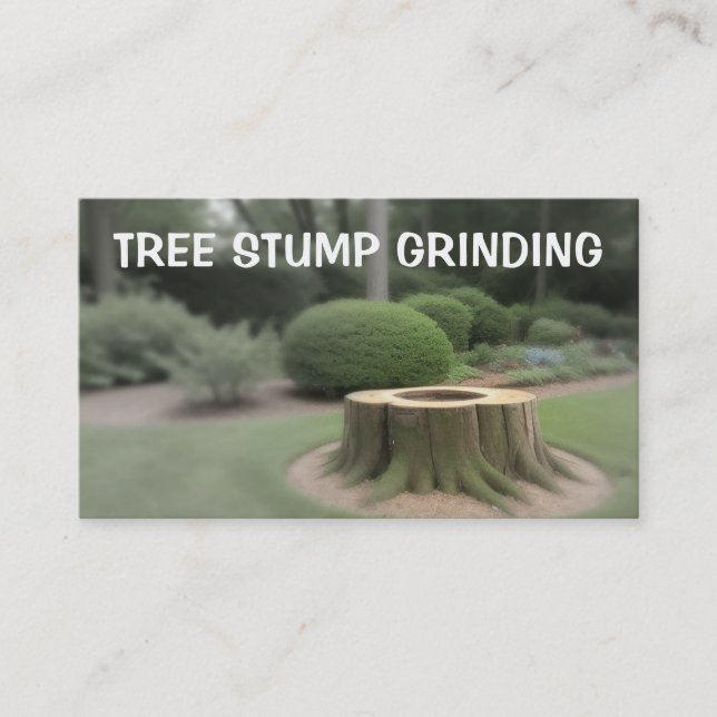 Affärskortet träd Stump Grinding Visitkort (Framsida)