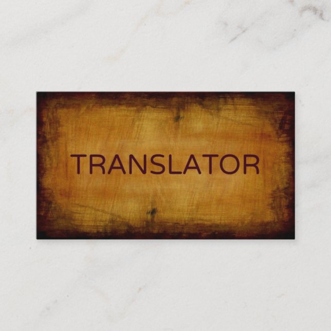 Affärskortet Translator Antique Brushed Visitkort (Framsida)