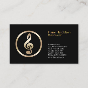 Affärskortet Treble Clef Icon Music Teacher Visitkort